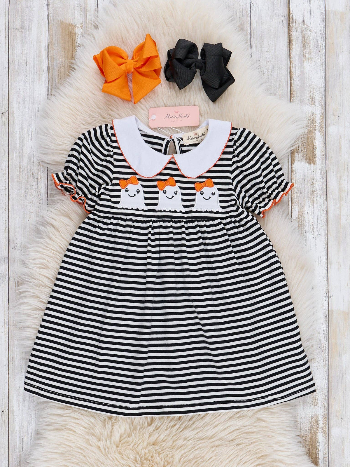Spooky Treat Striped Dress- Candy Corn