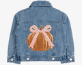 🎃✨ Coquette Pumpkin Sequin Denim Jacket
