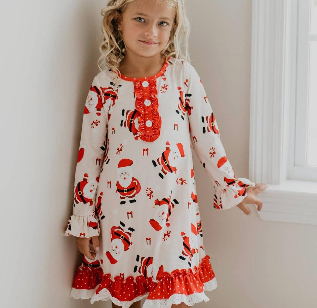 🎅 Santa Ruffle Christmas Dress