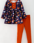 Navy Wildflower Fall Leggings Set