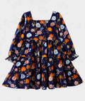 Navy Wildflower Fall Dress