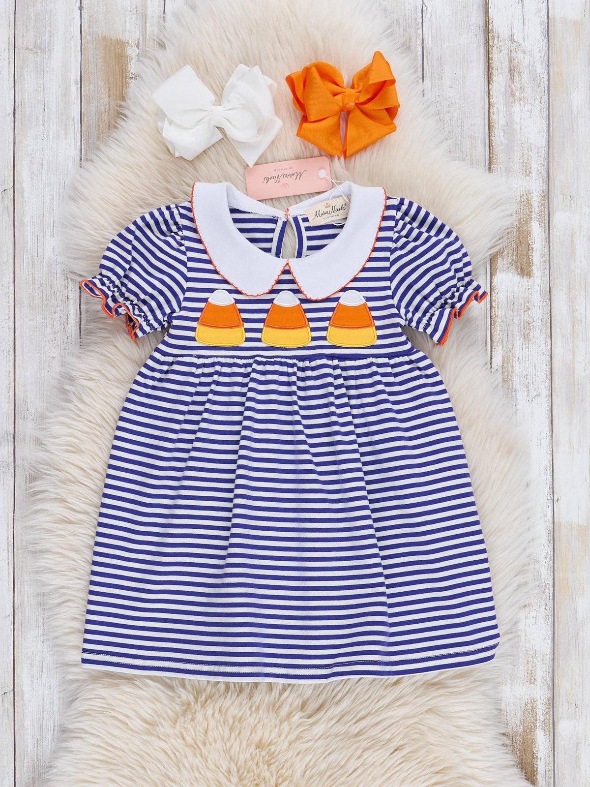Spooky Treat Striped Dress- Candy Corn