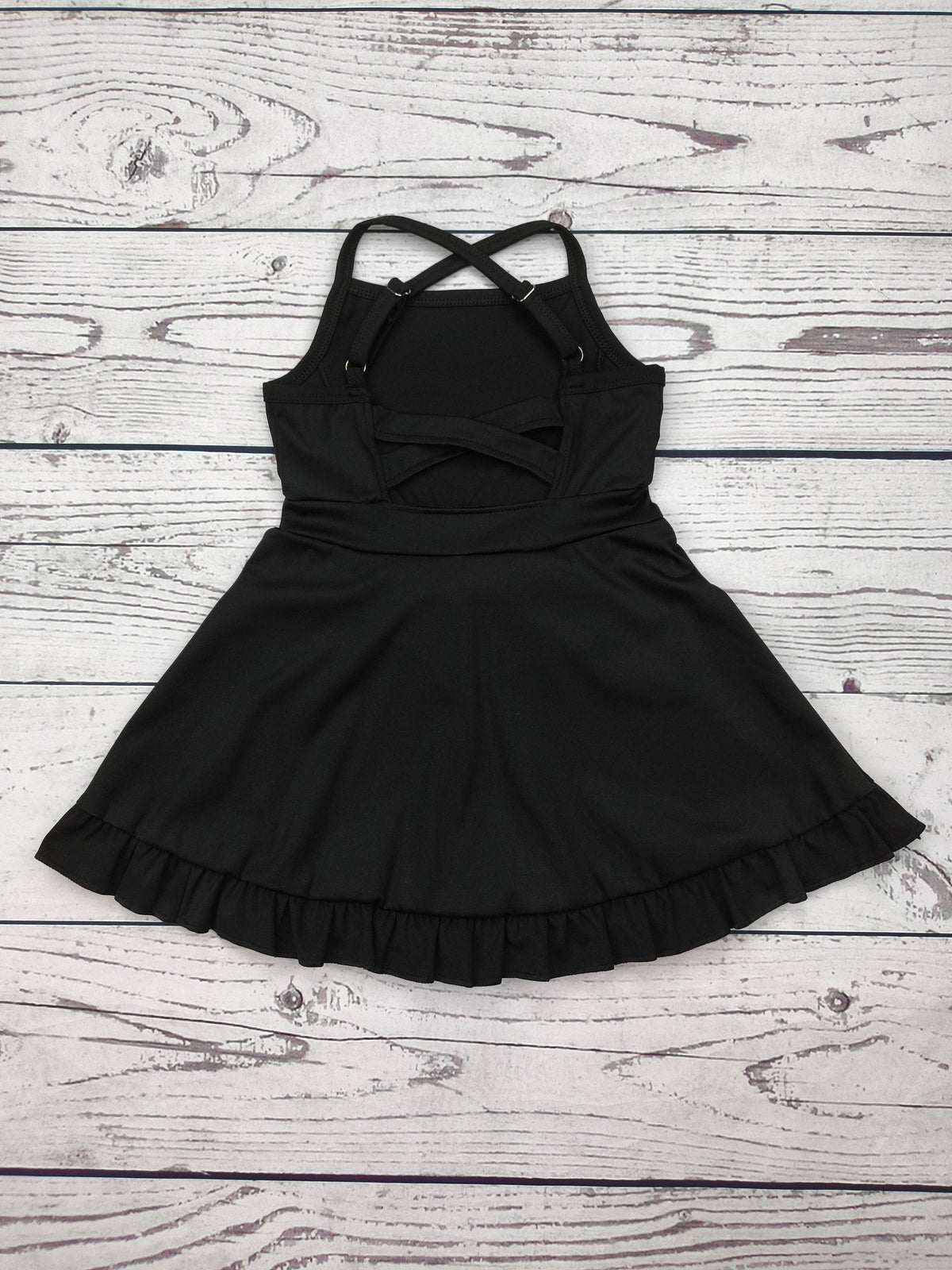 Black Girls Athletic Dress with Ruffle