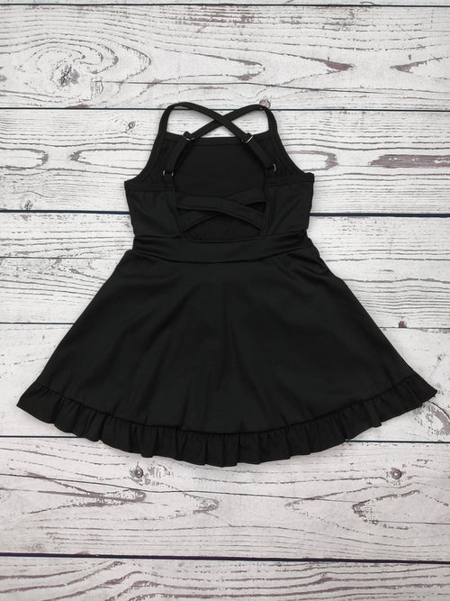 Black Girls Athletic Dress with Ruffle
