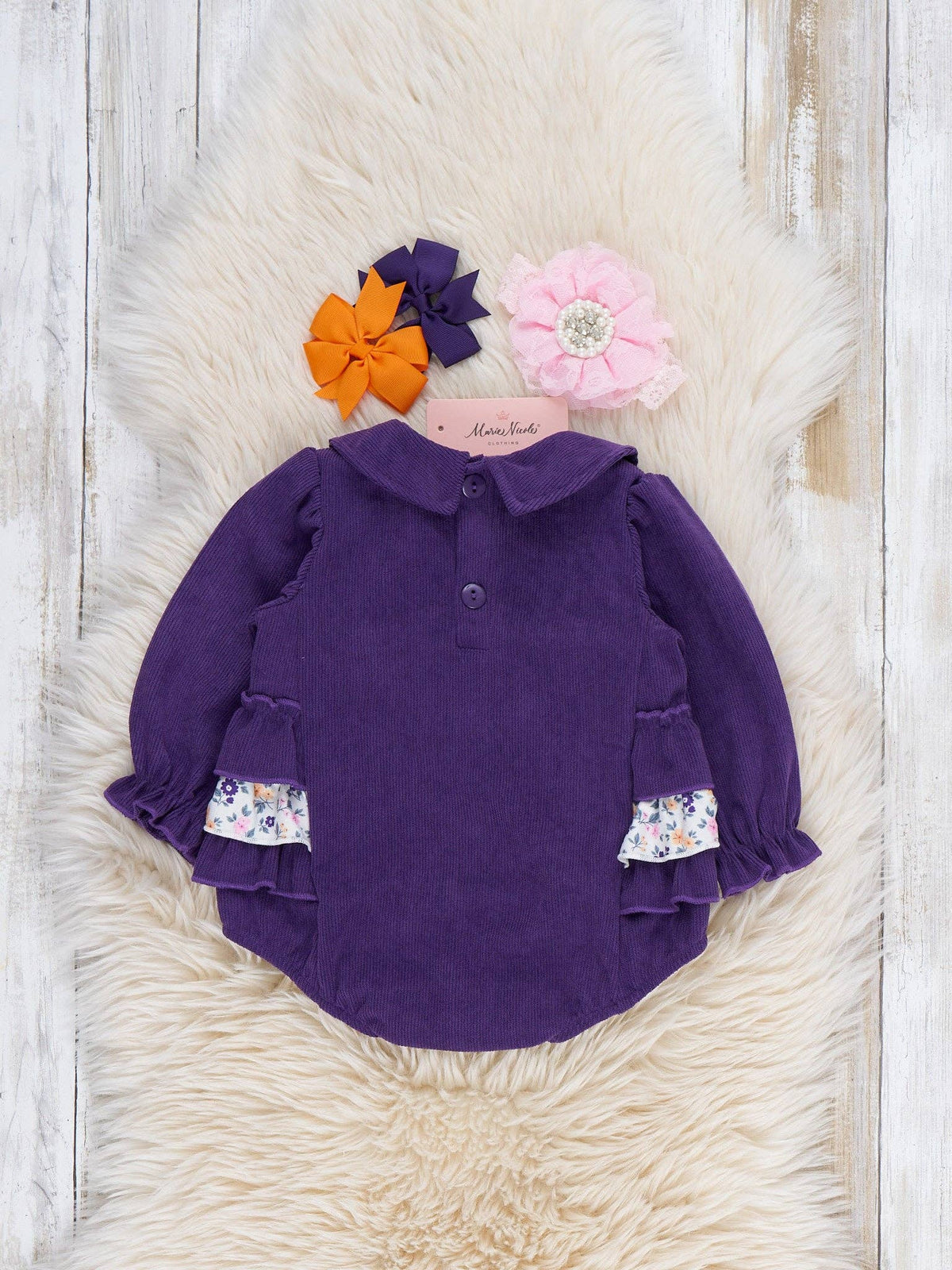 Halloween Tractor Embroidered Bubble Romper